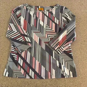 RUBY RD. WOMAN SOFT 3/4 SLEEVE BEADED NECKLINE TUNIC Med